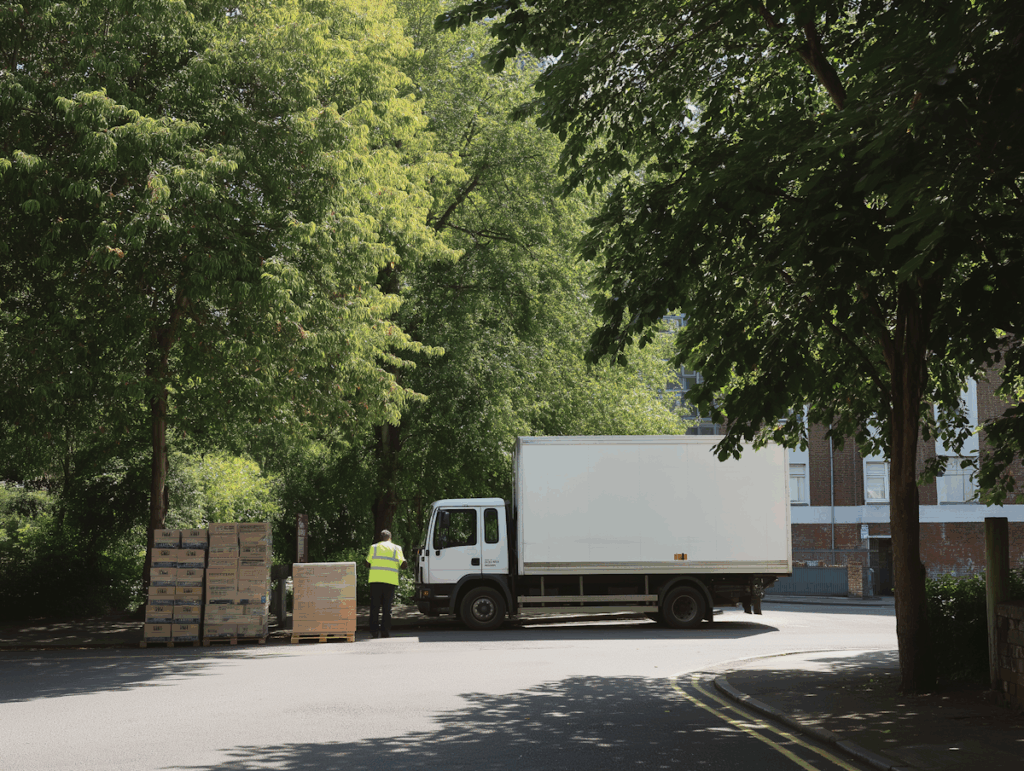 delivery truck scene